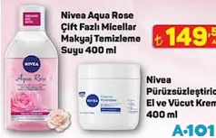 NİVEA AQUA ROSE ÇİFT FAZLI MİCELLAR MAKYAJ TEMİZLEME SUYU 400 ML fiyat ve kampanya bilgisi